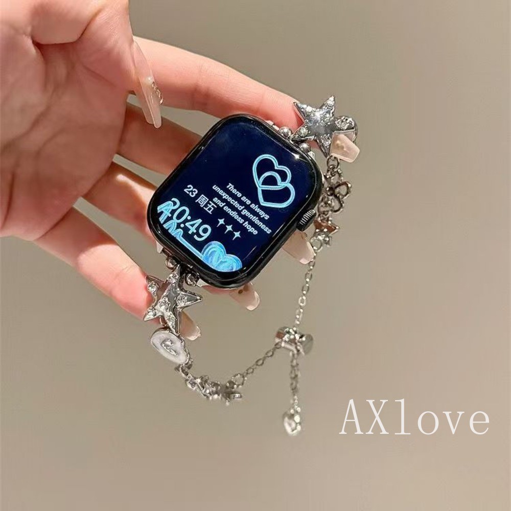 ดาวโซ่โลหะเหมาะสําหรับ Huawei Watch Fit3 Fit4 Fit 5 /5pro สายรัดและสําหรับ Honor Band 11 Pro 10 9 8 สายรัด