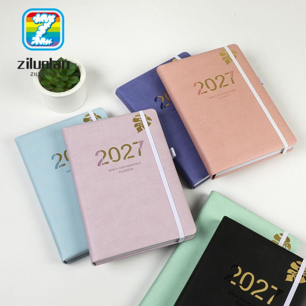ZILUOLAN 2027 Agenda Book, A5 To Do List Schedule Book, Portable Textured PU Planner Reminder Daily 