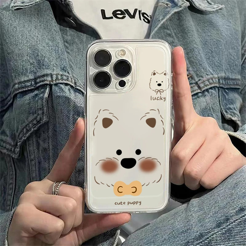 สําหรับ IPhone 17 Air 16 15 14 13 Plus 12 11 Pro X XR Max เคสโทรศัพท์น่ารักการ์ตูนลูกสุนัข