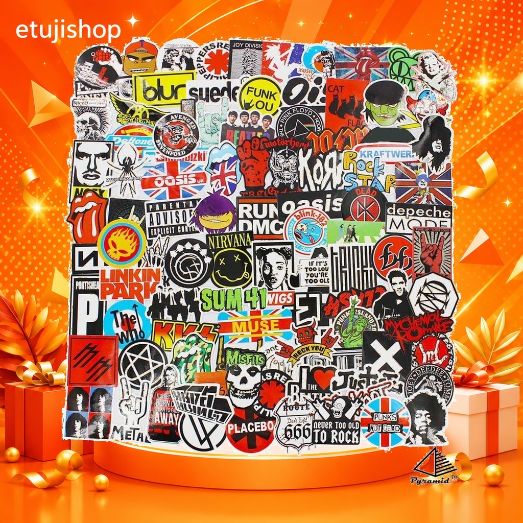 [Direct From Japan etujishop ]Band Sticker Pack Rock 'n' Roll Sticker Decals Laptop Car Guitar Bumpe