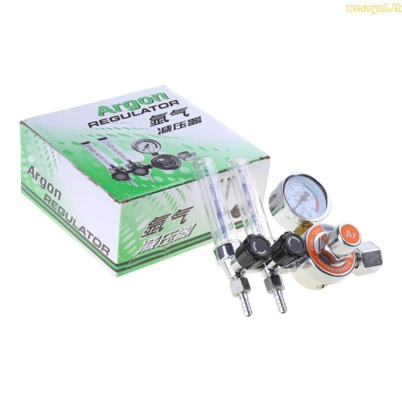 Weroyal Dual Tube Argon Regulator Gas Flowmeter สําหรับเครื่องเชื่อม 0-200m3 h 0-25MPa สังกะสีอัลลอย