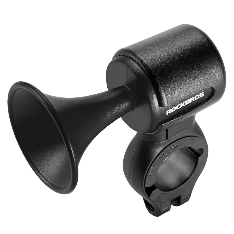 ROCKBROS 120dB Electronic Bicycle Horn - Easy Installation, Battery or USB Rechargeable Options