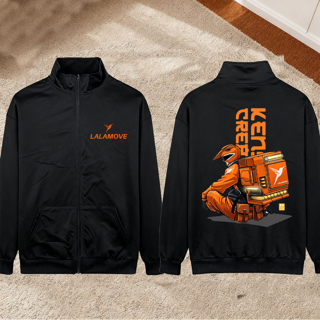 สินค้าพร้อมส่ง GRAB #FOODPANDA #LALAMOVE #LINEMAN Team Hoodie Jacket | Zip-Up |  เสื้อฮู้ดพิมพ์ลายกร