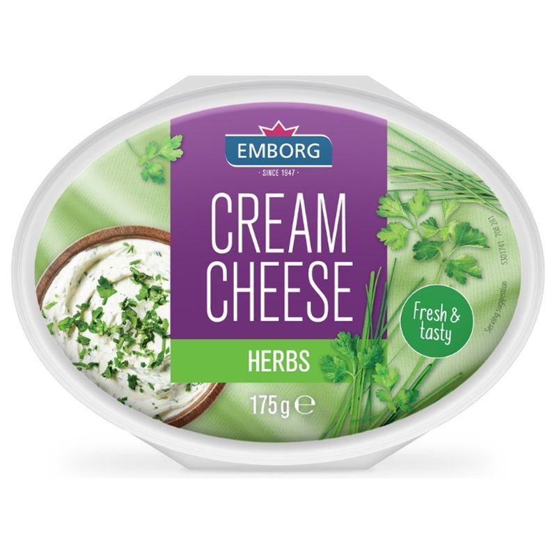 เอ็มบอร์คครีมชีสวิทเฮิร์บ 175กรัม Emborg Cream Cheese with Herbs 175g. [หมายเลขบาร์โค้ด 5704025038028 ]