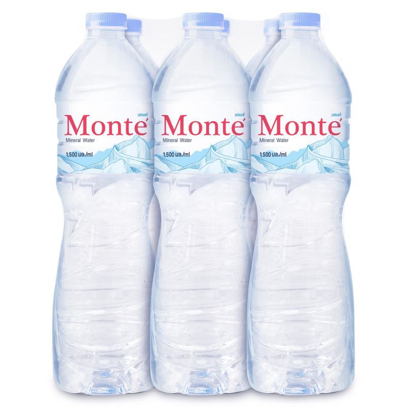 มอนเต้น้ำแร่ 1500มล. แพค 6 Monte Mineral Water 1500ml. Pack 6 [หมายเลขบาร์โค้ด 8853474091263 ]