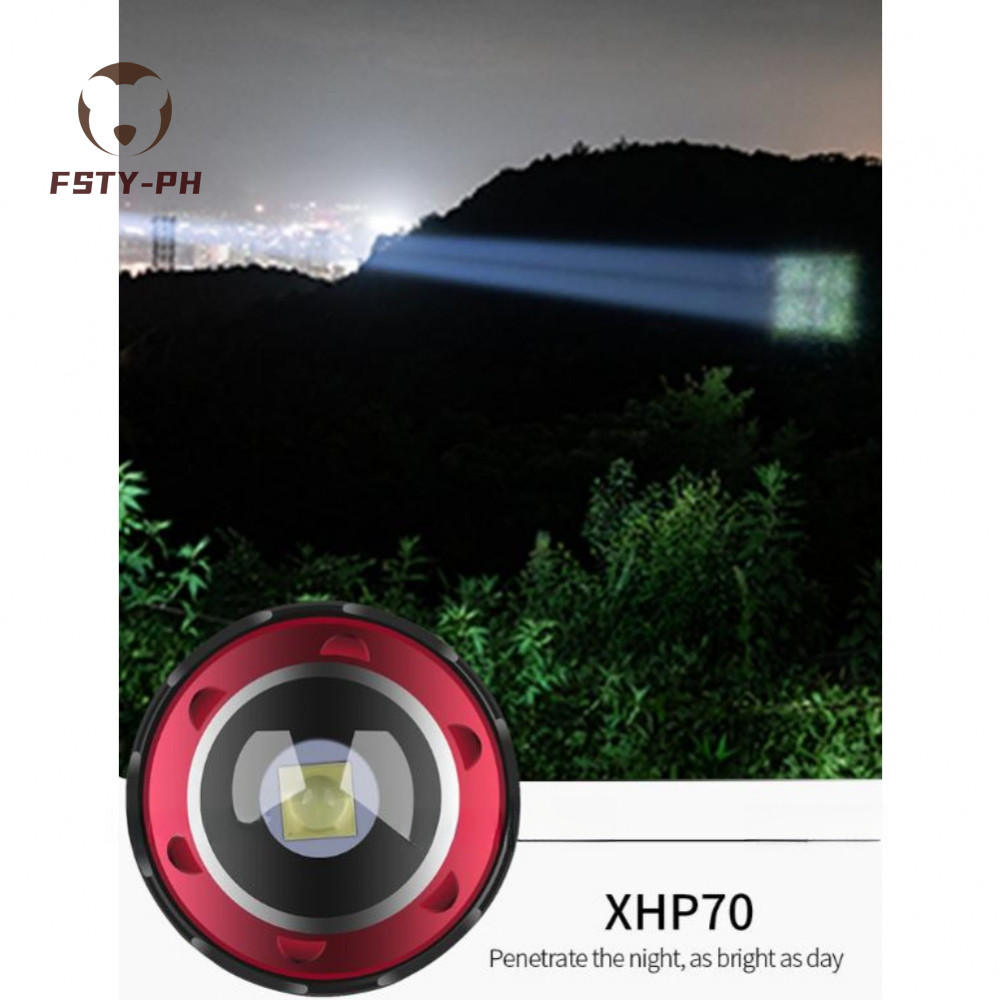 XHP70 30W ไฟฉาย LED พร้อมสําหรับซูมโฟกัสแบตเตอรี่ดิจิตอล USB-C 700LM