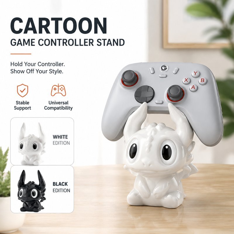 แท่นโชว์จอยเกม แท่นวางจอยเกมลายมังกร ช่วยจัดจอยให้มีที่วางเป็นสัดส่วน เหมาะกับโต๊ะคอม ชั้นวาง และมุมสะสม