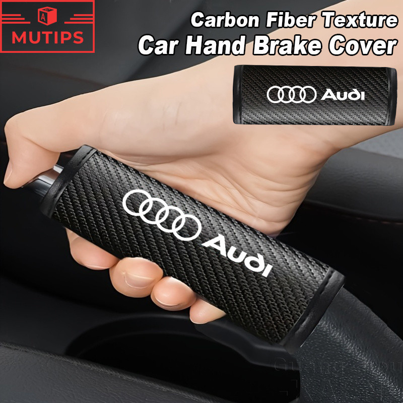 Audi ปลอกหุ้มเบรคมือสําหรับรถยนต์ เเส้นใยคาร์บอน ปลอกหุ้มเบรคมือ Sleeve เปลี่ยนเกียร์ตัวป้องกัน A3 8