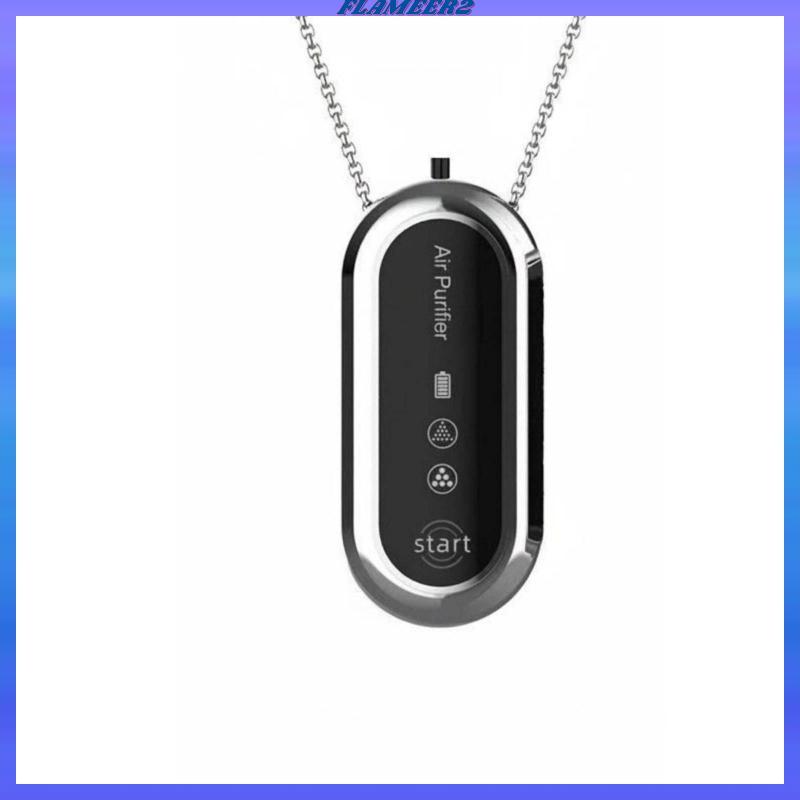 [Flameer2] สร้อยคอเครื่องฟอกอากาศส่วนบุคคลลดควัน & PM2.5 แบบพกพาออกซิเจนสีขาว