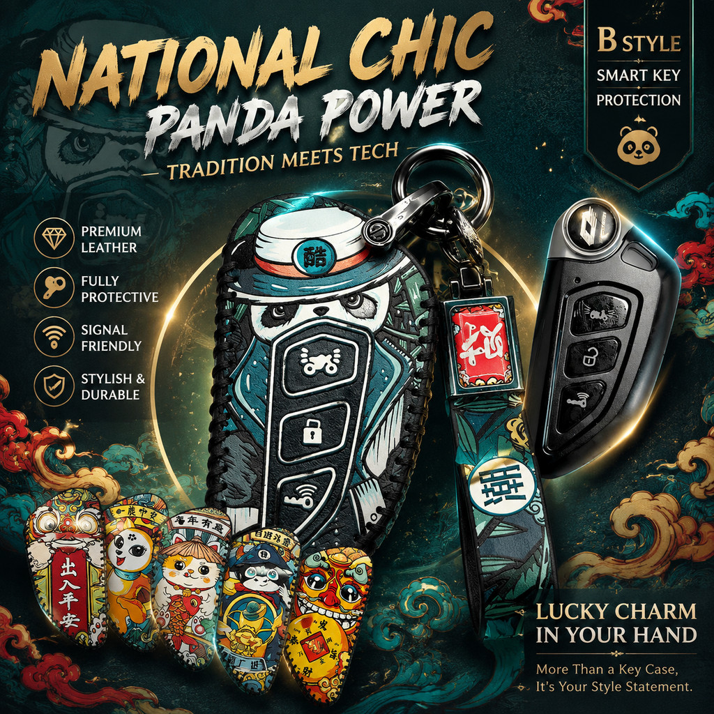รถจักรยานยนต์ฝาครอบ Remote Shell ผิวนกกระจอกเทศของแท้ Retro พวงกุญแจหนังสําหรับ QJMOTOR QJMOTO QJIAN