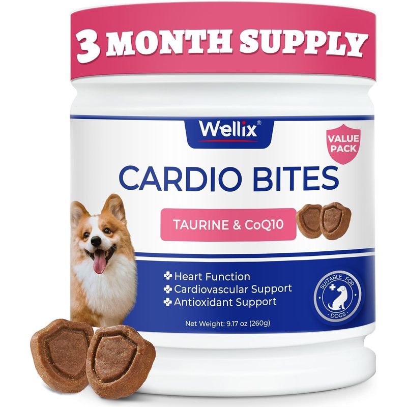 Wellix 260g Cardio Taurine สําหรับสุนัขเคี้ยวด้วย CoQ10,L-Carnitine น้ํามันปลา