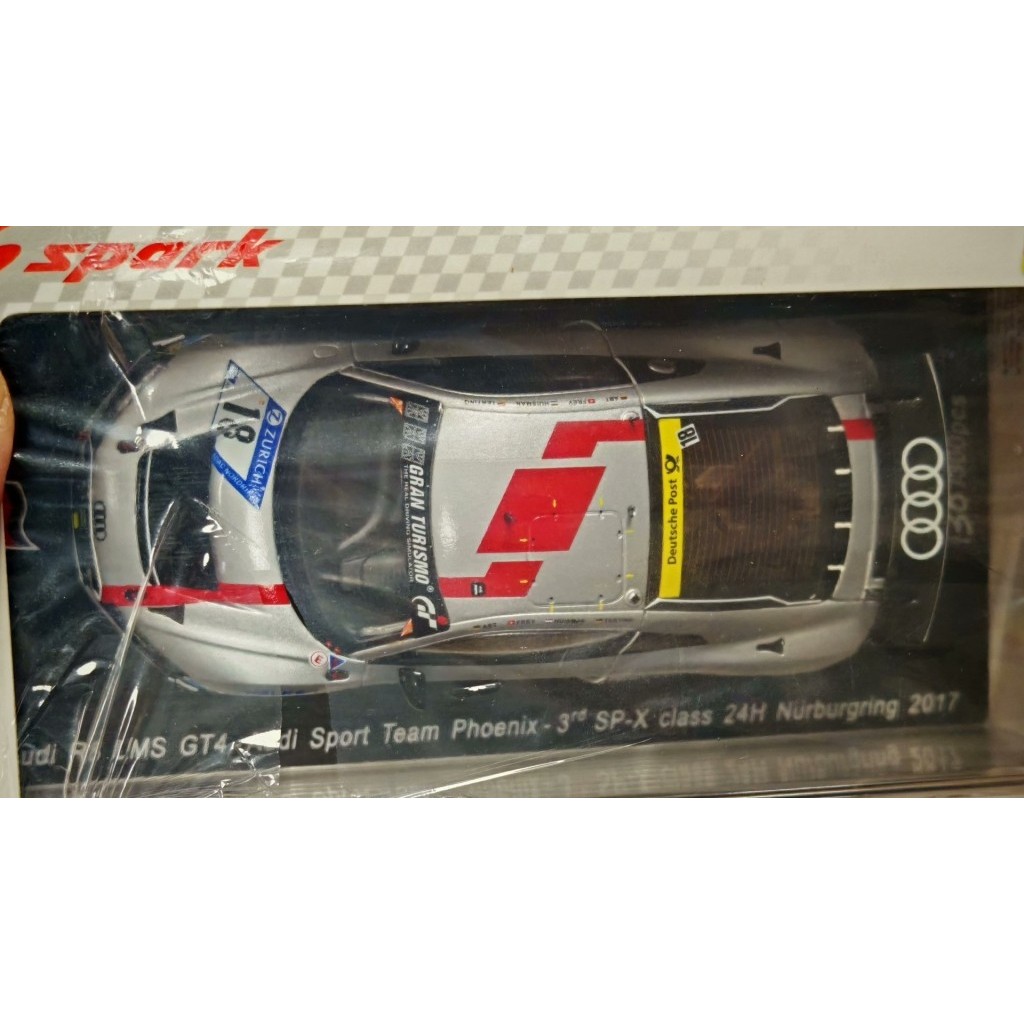 [สต๊อกพร้อม] SPARK 1: 43 Audi R8 LMS gt4 Newbergrin 2017 Racing Model