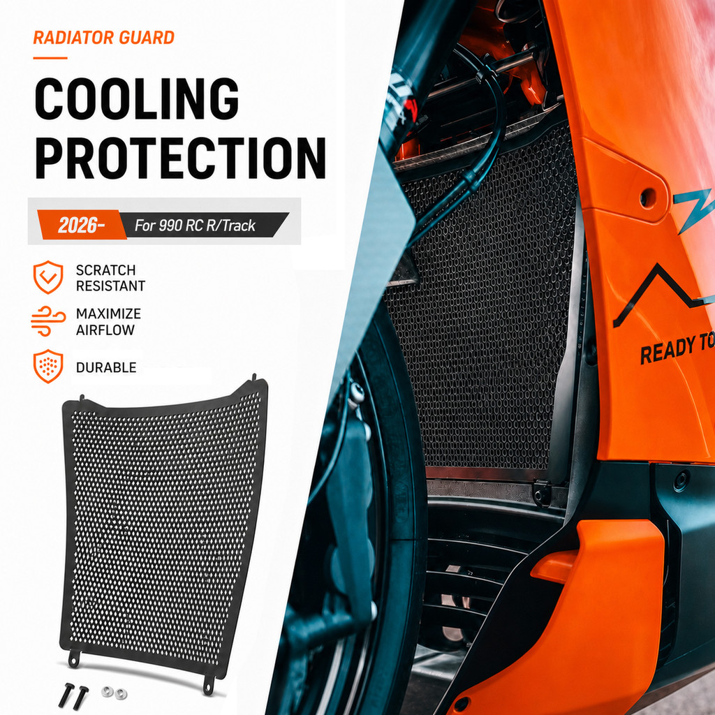 อุปกรณ์เสริมรถจักรยานยนต์เครื่องยนต์หม้อน้ํา Grille Guard Cover Protector 990RC R track สําหรับ KTM 