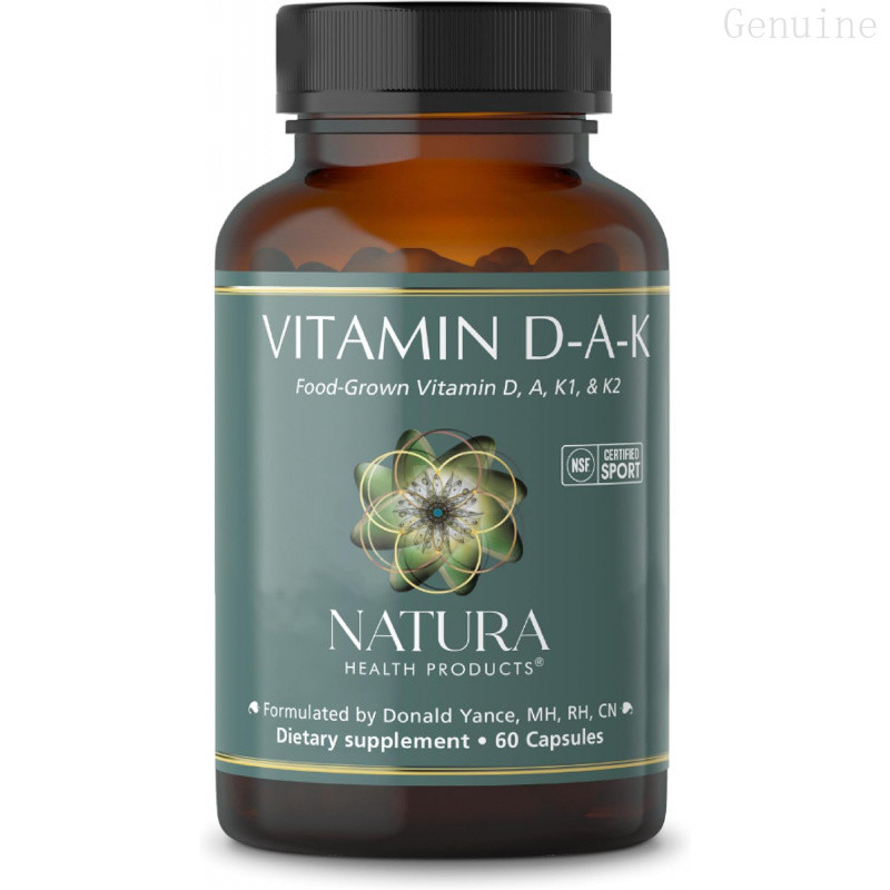 ผลิตภัณฑ์เพื่อสุขภาพ Natura DK itamin D3 5000 IU K2 K1 & A 60 แคปซูล TL6U