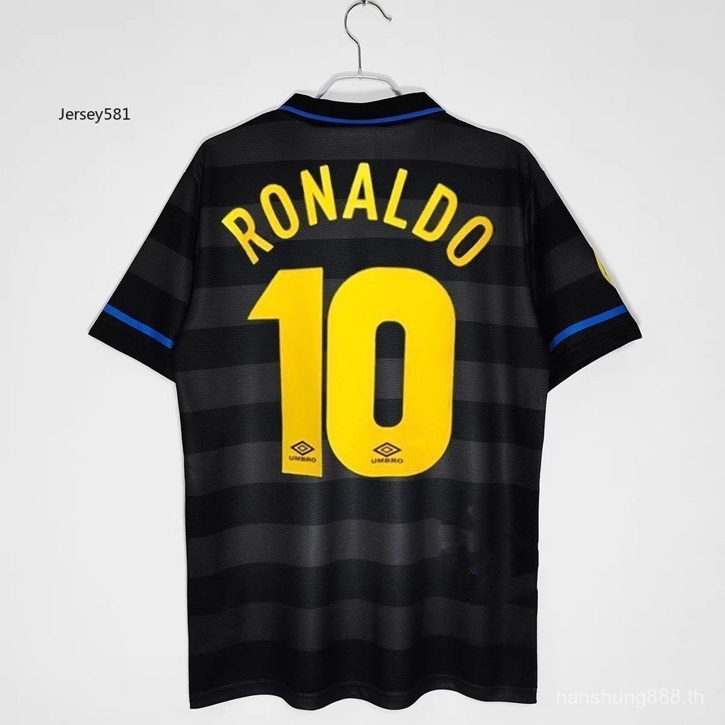 ในสต็อก1997/98 Inter Milan 3RD Retro Jersey เสื้อยืดฟุตบอลแบบกําหนดเอง