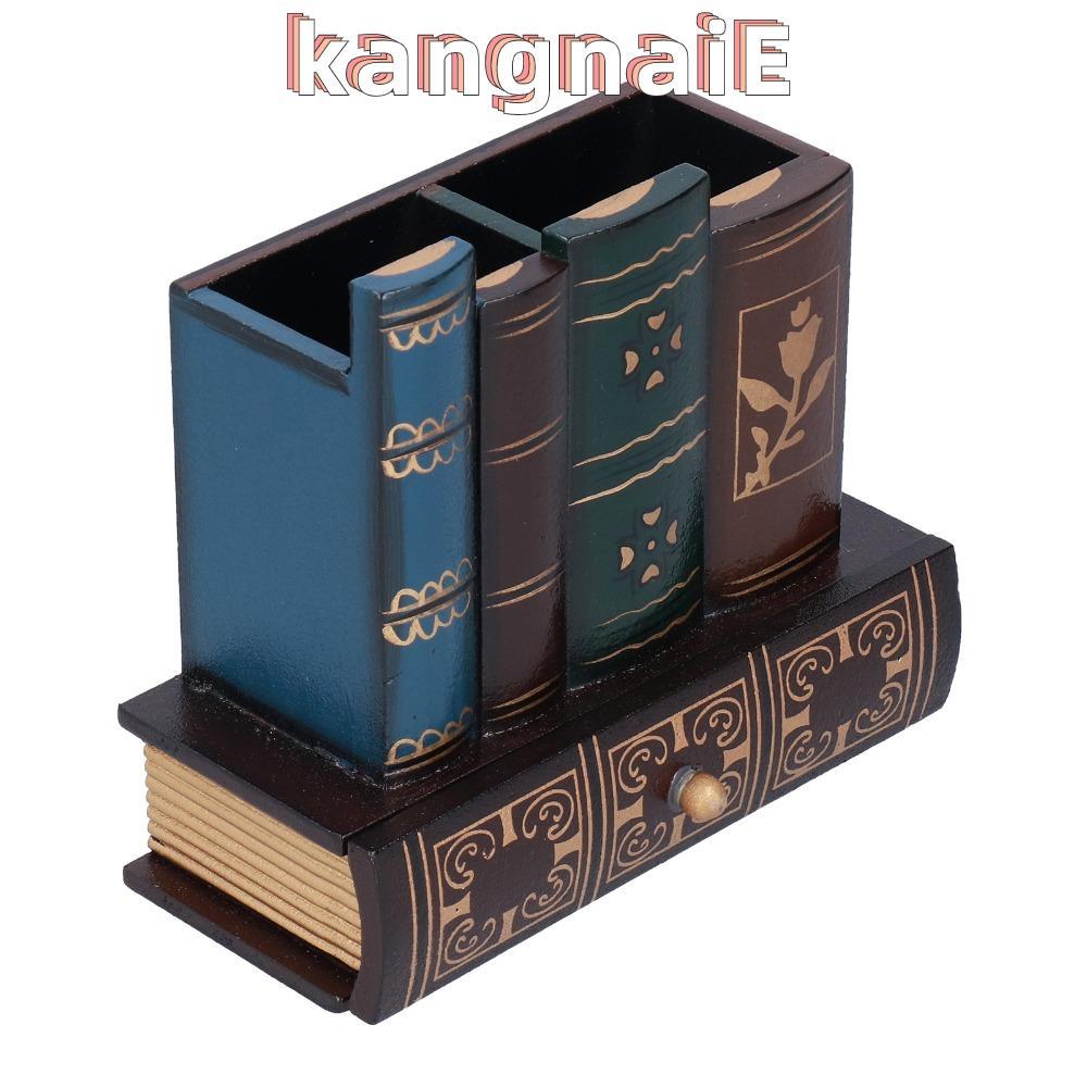 KANGNAI Retro ที่ใส่ดินสอ, หนังสือ 5.91 X 5.31 X 2.56in Desktop Stationery Organizer, โต๊ะเรียบร้อย 