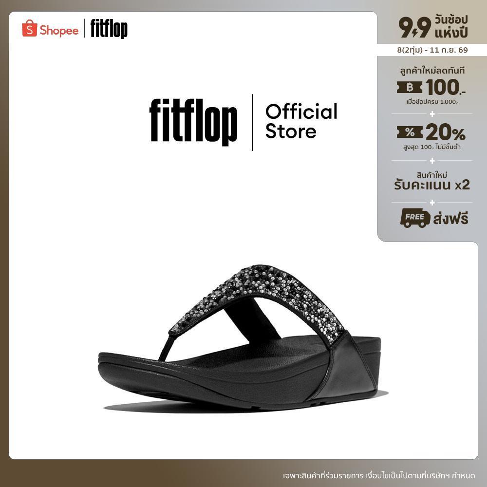 FITFLOP LULU CRYSTAL-MIX TOE-POST รองเท้าแตะแบบหูหนีบผู้หญิง รุ่น JE3-090 สี BLACK