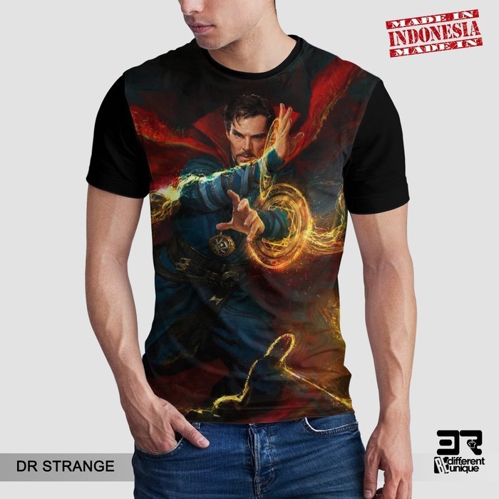 Vintage AmericanDR STRANGE HITAM Dark Doctor Strange Superhero 3D Full Sublimation Unisex ผู้ใหญ่ Te