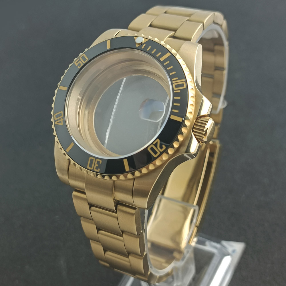 Case Gold Modified Case Set เหมาะสําหรับ NH35/NH34 Movement Sapphire Glass Case 40mm