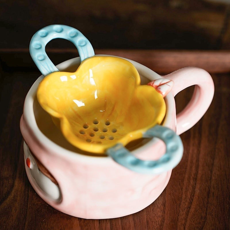 Creative Ceramic Flower-Shaped Tea Strainer Tea Strainer Tea Set