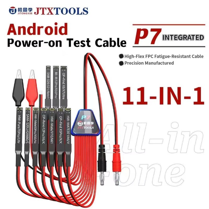 JTXTOOLS พี7 แบบบูรณาการ 11 ใน 1 โทรศัพท์สายไฟทดสอบแบตเตอรี่ที่เสถียรเชื่อมต่อบูตอย่างรวดเร็วตะกั่วส
