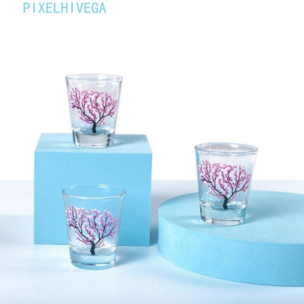PIXELHIVEGA Glass ทนทาน Creative Liquor ถ้วยซากุระขนาดเล็ก