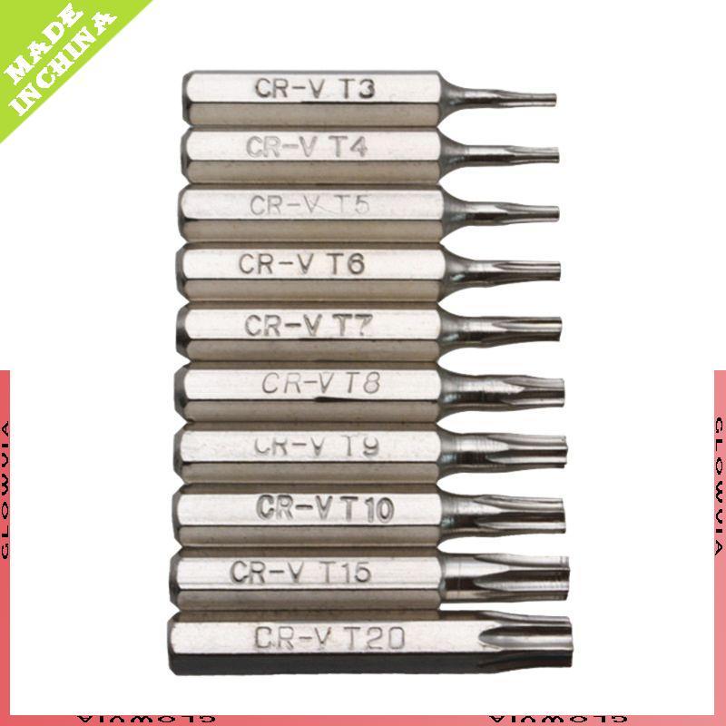 GLO 10 ชิ้น Blossoming หัวไขควงชุด Bit สว่านแม่เหล็ก Bit Extension Bit