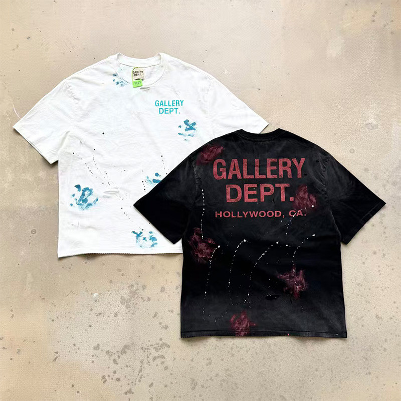 GALLERY DEPT 26SS GALLERY DEPT California Limited Splash Ink Wash Water Distressed Destruction เสื้อ