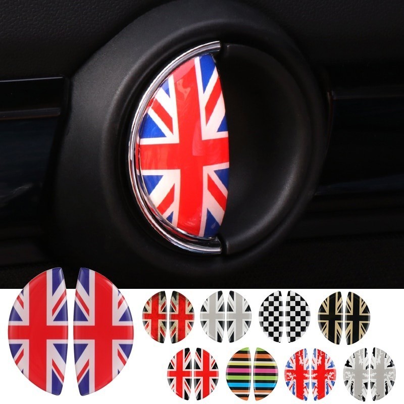 2PCS 3D คริสตัลอีพ็อกซี่ภายในรถดึงสติกเกอร์สําหรับ BMW MINI COOPER R56 R55 R60 R61 Countryman F55 F5