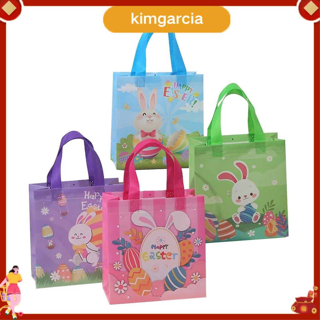 kimgarcia Easter Gift Bags Easter Bags Happy Easter Bunny Gift Bags with Handles