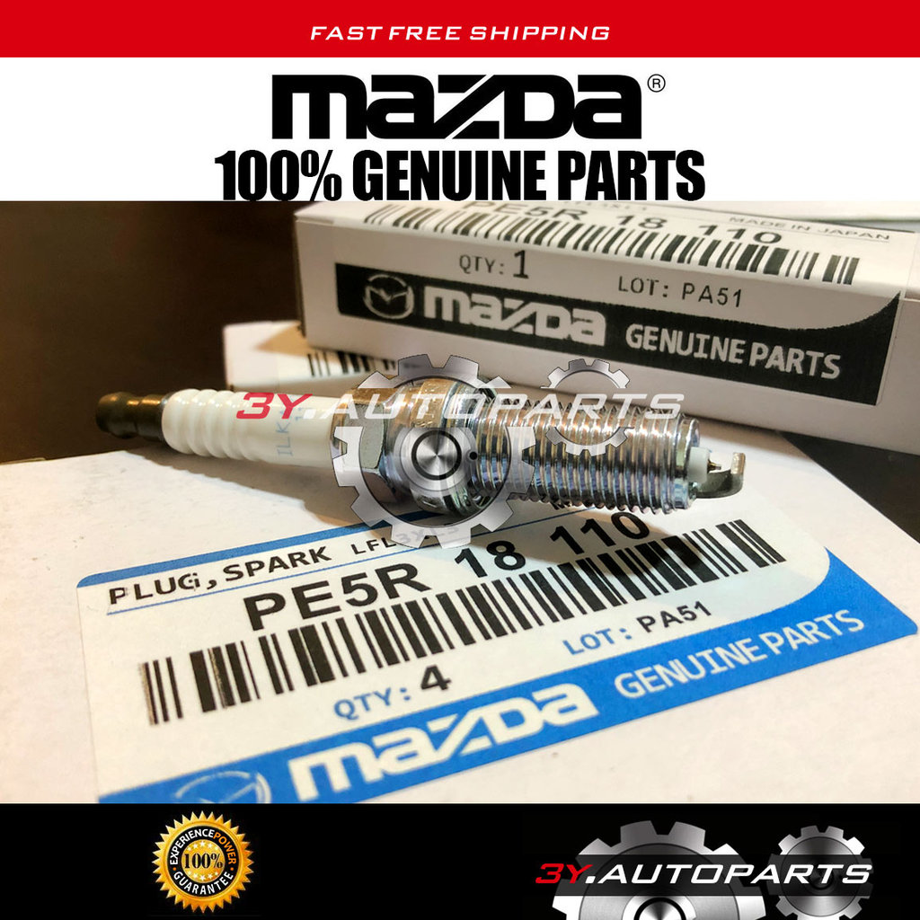 หัวเทียน Mazda ของแท้ PE5R-18-110 (1 ชิ้น) สําหรับ Mazda 3 6 CX-3 CX-5 MX-4 Miata (ILKAR7L-11 / ZC20