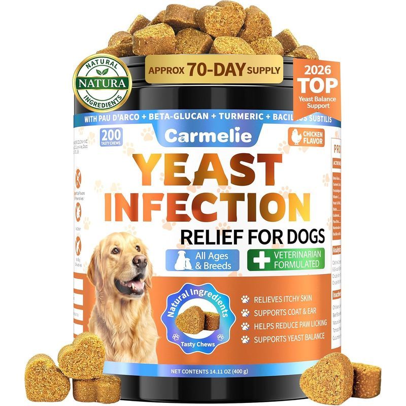 Yeast Infection Treatment For Dogs 200 Chew, Itch Ear Paw Skin Coat Support
