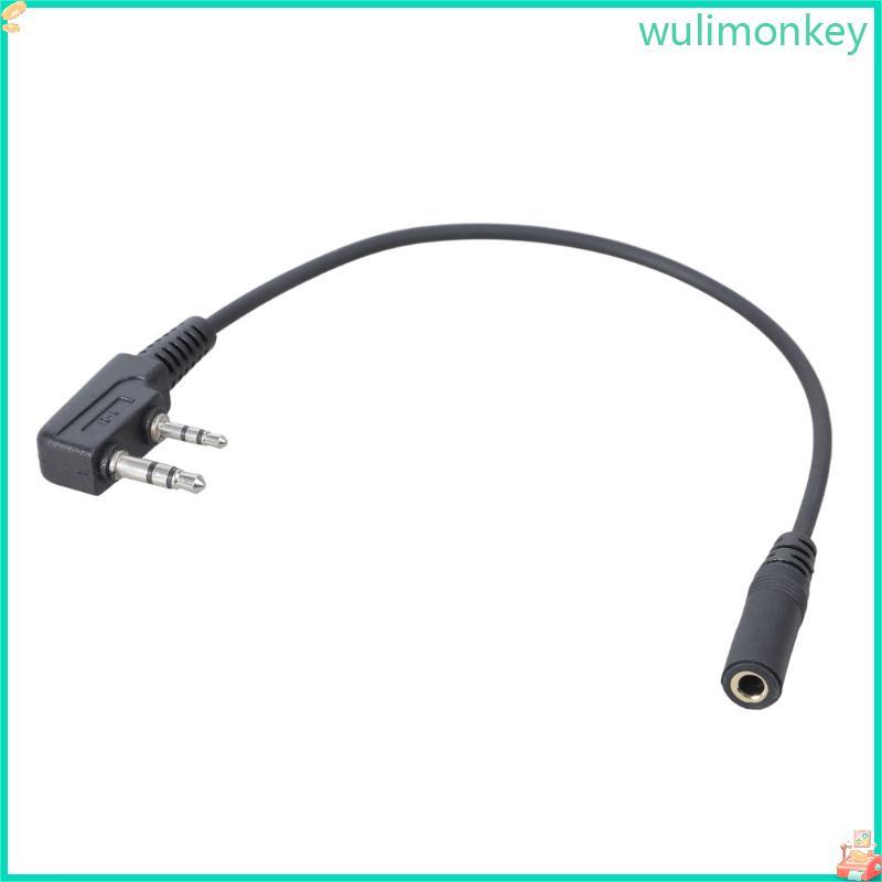 WU Two Way วิทยุชุดหูฟังอะแดปเตอร์ Converter Connectors สาย 2 Pin K ถึง 3 5 มม.สําหรับ UV5R BF-888S 