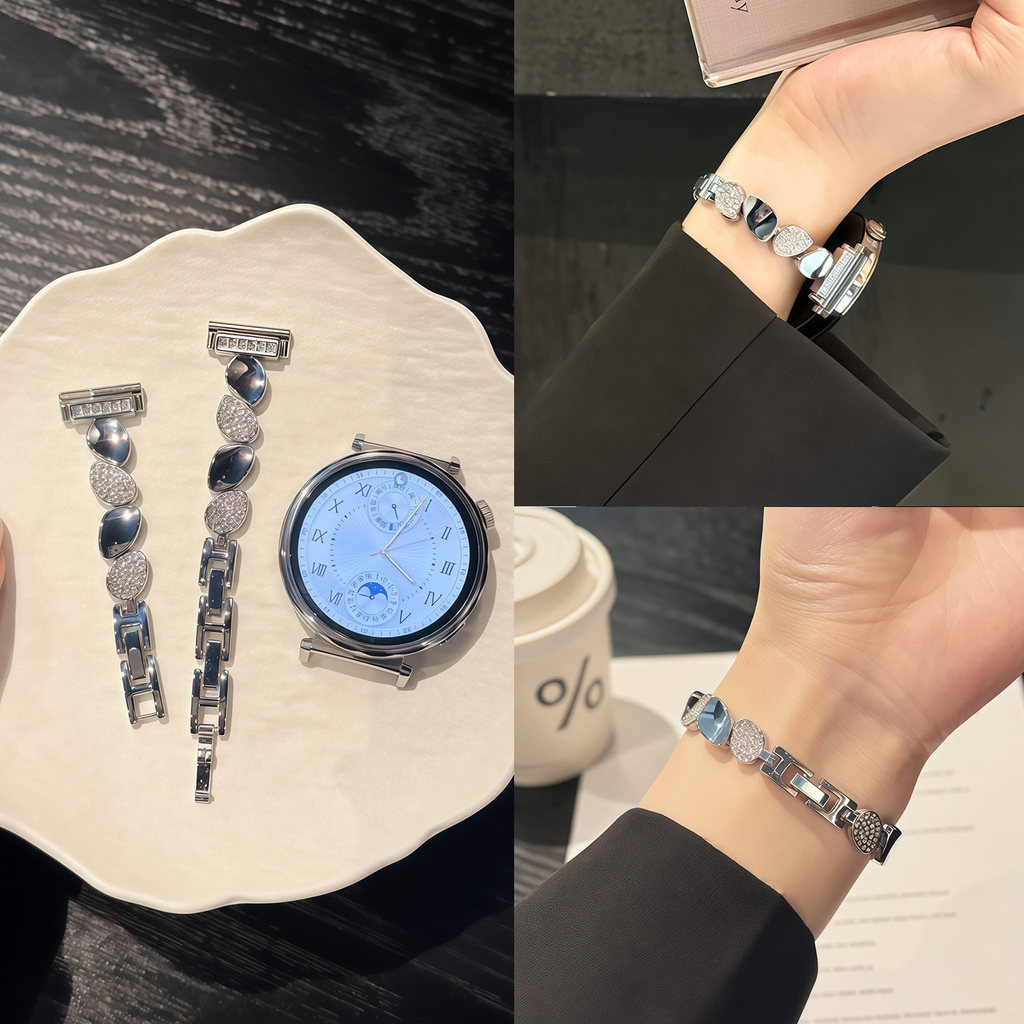 [Pebble Diamonds] เหมาะสําหรับ Huawei gt7 Strap gt6 นาฬิกาผู้หญิงโลหะ WATCH6 Breathable เปลี่ยนเฉพาะ