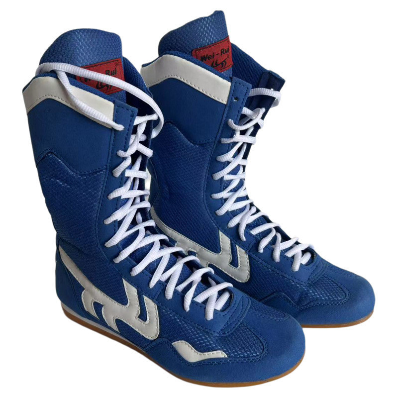 HL มวยรองเท้า High-Top Fighting รองเท้ามวยปล้ํารองเท้าผู้ชายผู้หญิงต่อสู้การแข่งขันการฝึกอบรมรองเท้า