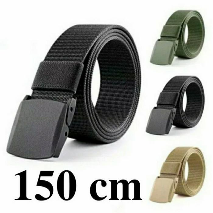 JUMBO 150 CM TACTICAL เข็มขัดผู้ชาย CANVAS BUCKLE - สีดํา - สีดํา