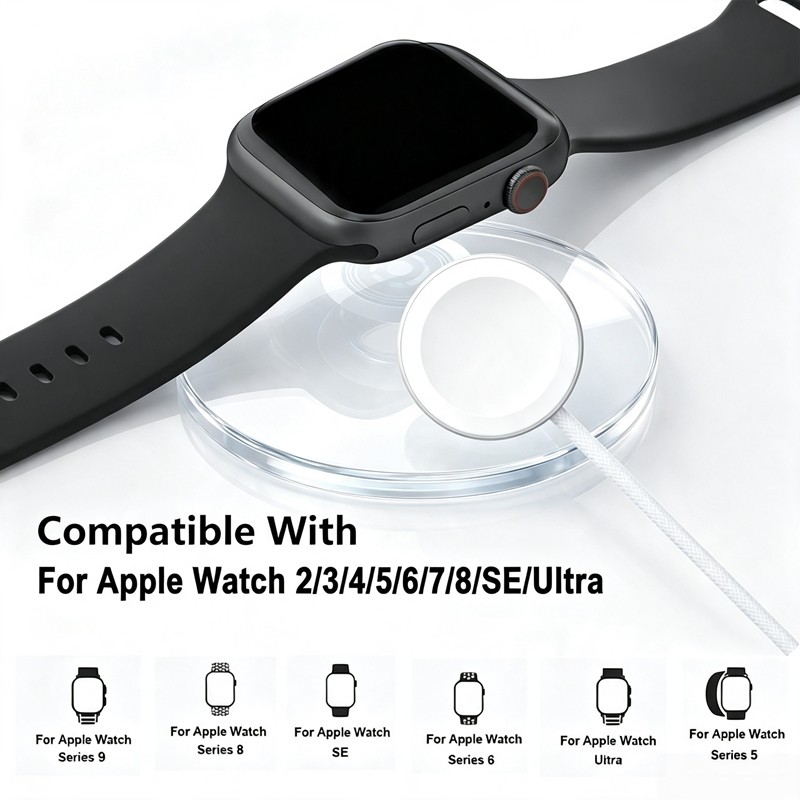 Magnetic USB-C Fast Wireless Watch สายชาร์จเครื่องชาร์จทดแทนแบบพกพาสําหรับ Apple Watch Ultra SE2 Ser