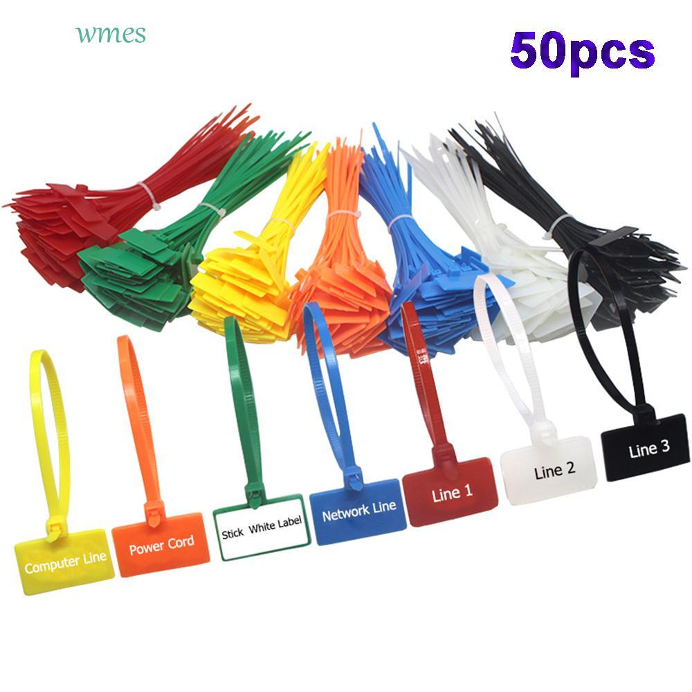 WMES1ZA Cable Winder Self-locking 4*150 มม.ห่วง 50 ชิ้นแท็กพลาสติก