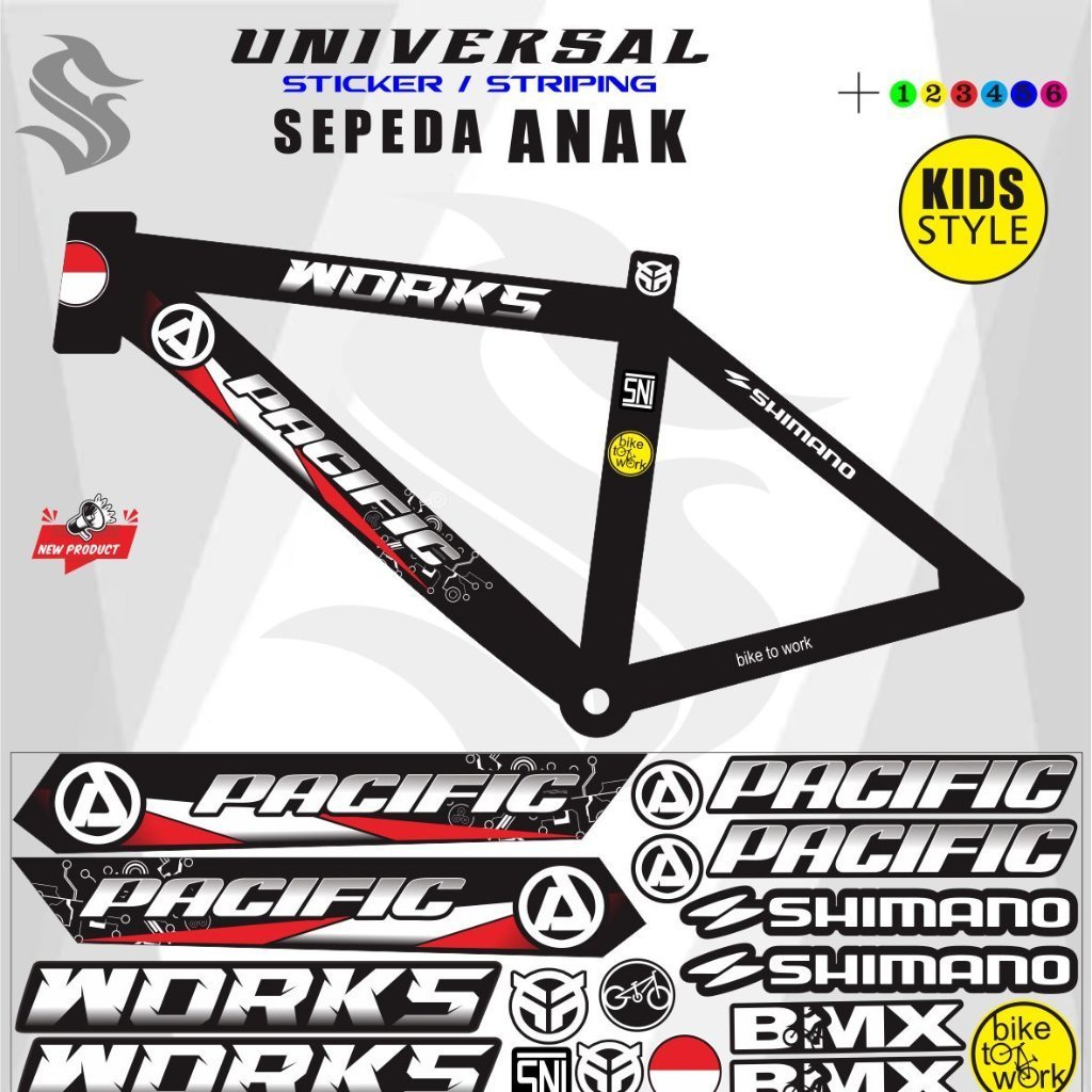 BIKE VARIATIONS / UNIVERSAL CHILDRENS BIKE STRIPING KIDS BIKE VARIATION STICKERS
