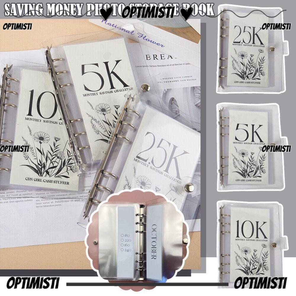 OPTIMISTI8E เครื่องผูกออมเงิน, PVC Budget Organizer Envelope Saving Challenge Binder, ใช้งานได้จริง,