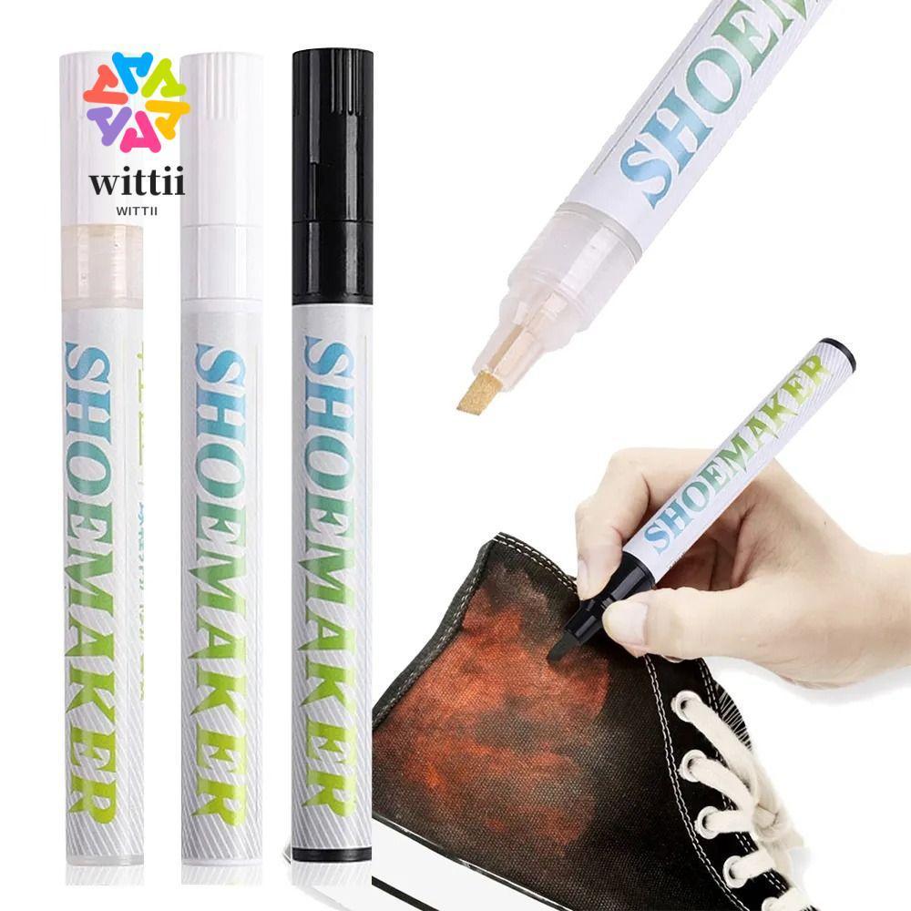 WITTII รองเท้าผ้าใบ Anti-Oxidation ปากกา,ไปสีเหลืองรองเท้ากันน้ํากําจัดคราบ,รองเท้าอุปกรณ์เสริม DIY ภาพวาดสีขาวสีดําปากการองไวท์เทนนิ่งทําความสะอาดของขวัญ
