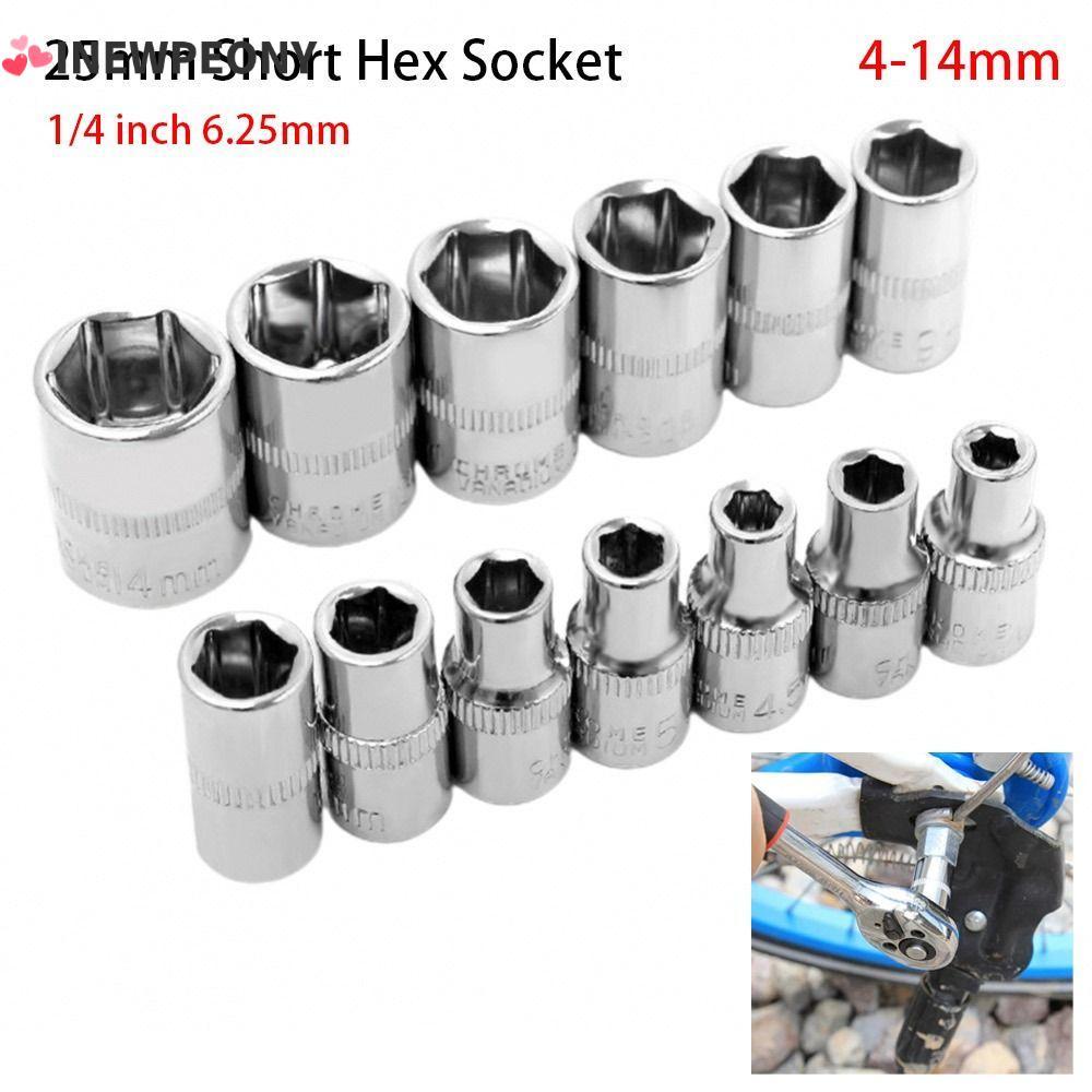 ใหม่ 1ชิ้นเมตริกคีย์แขน,1/4 "6.35มิลลิเมตรหัวมือเครื่องมือ ฐานสิบหก ซ็อกเก็ตสั้น,4-14มิลลิเมตรปลายคู่สําหรับวงล้อแรงบิดประแจไดรฟ์ซ