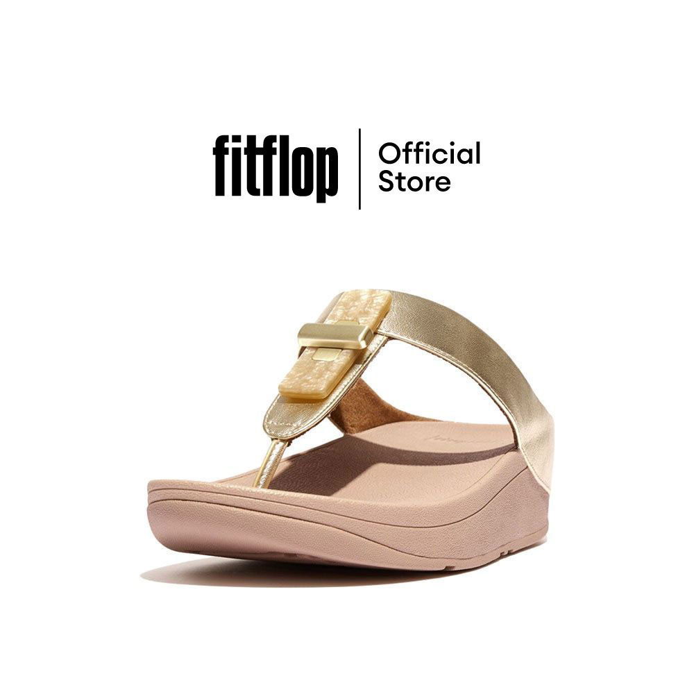 FITFLOP COMM-FINO RESIN-LOCK T/P รองเท้าแตะแบบหูหนีบผู้หญิง รุ่น GQ1-675 สี GOLD