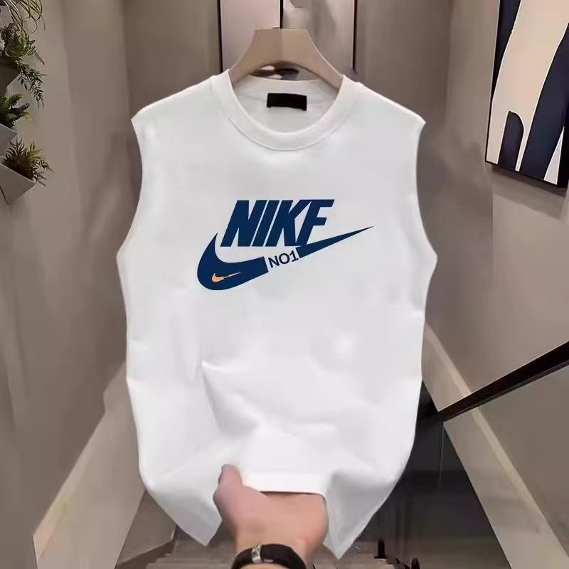 เสื้อแขนกุดผ้าฝ้ายแท้สำหรับผู้ชาย สไตล์แฟชั่นทันสมัย