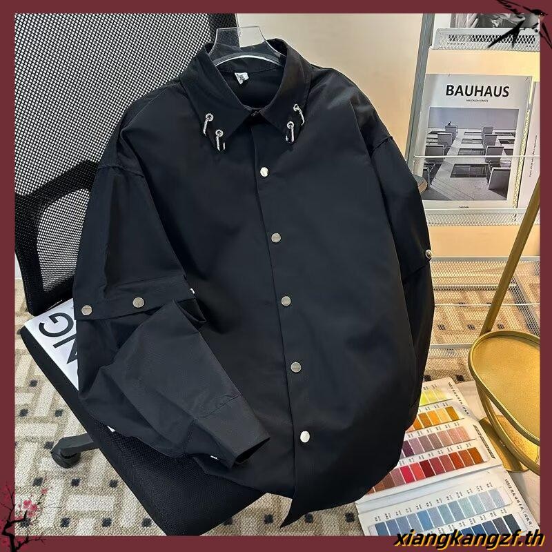 โลหะ Destruction ไหล่ Pads เสื้อผู้ชาย High-End Sense Ruffian หล่อผู้ชายรุ่นสวมใส่ผม Stylist Street 