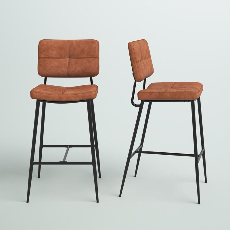 SG shop Vintage Cavarus Upholstered PU หนังเก้าอี้บาร์สําหรับห้องครัว Bistro ผับ Armless โมเดิร์นเก้