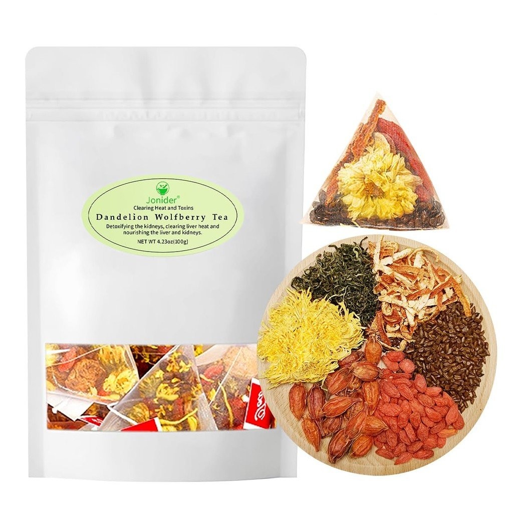 Dandelion Wolfberry Tea-Dandelion, Chrysanthemum, Cassia Seed, Licorice, Orange Peel Dandelion Root 