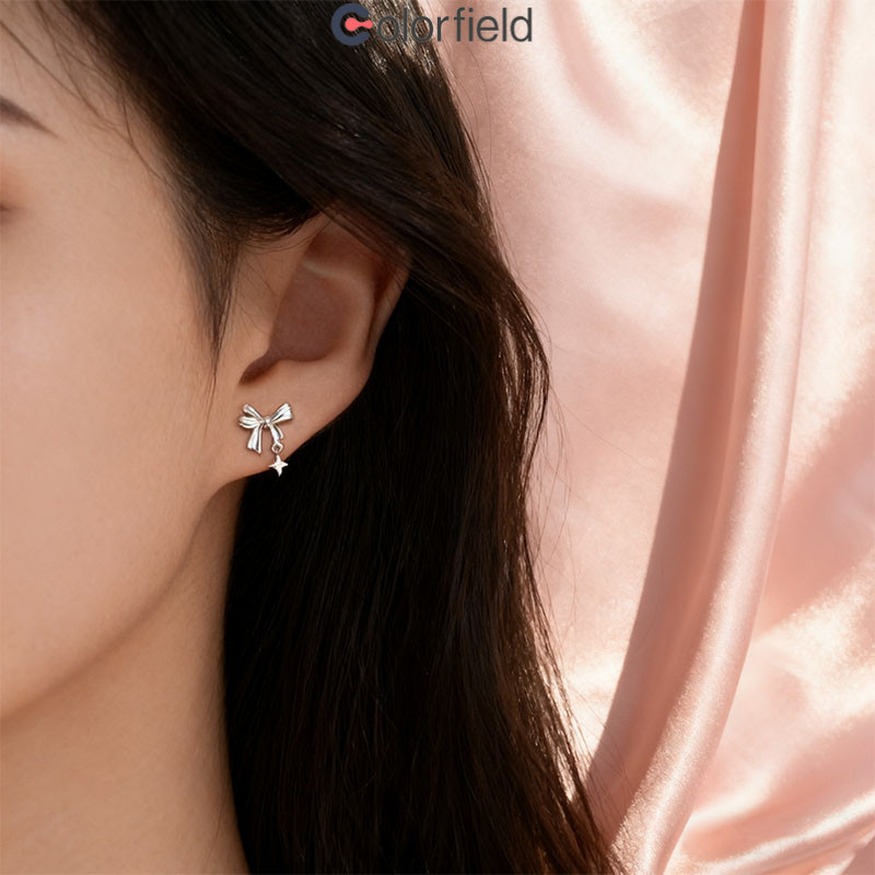 Colorfield ต่างหูหวาน โบว์ ดาว ผู้หญิง ปรับแต่งได้ อเนกประสงค์ ไฮเอนด์ เรียบง่าย-COD