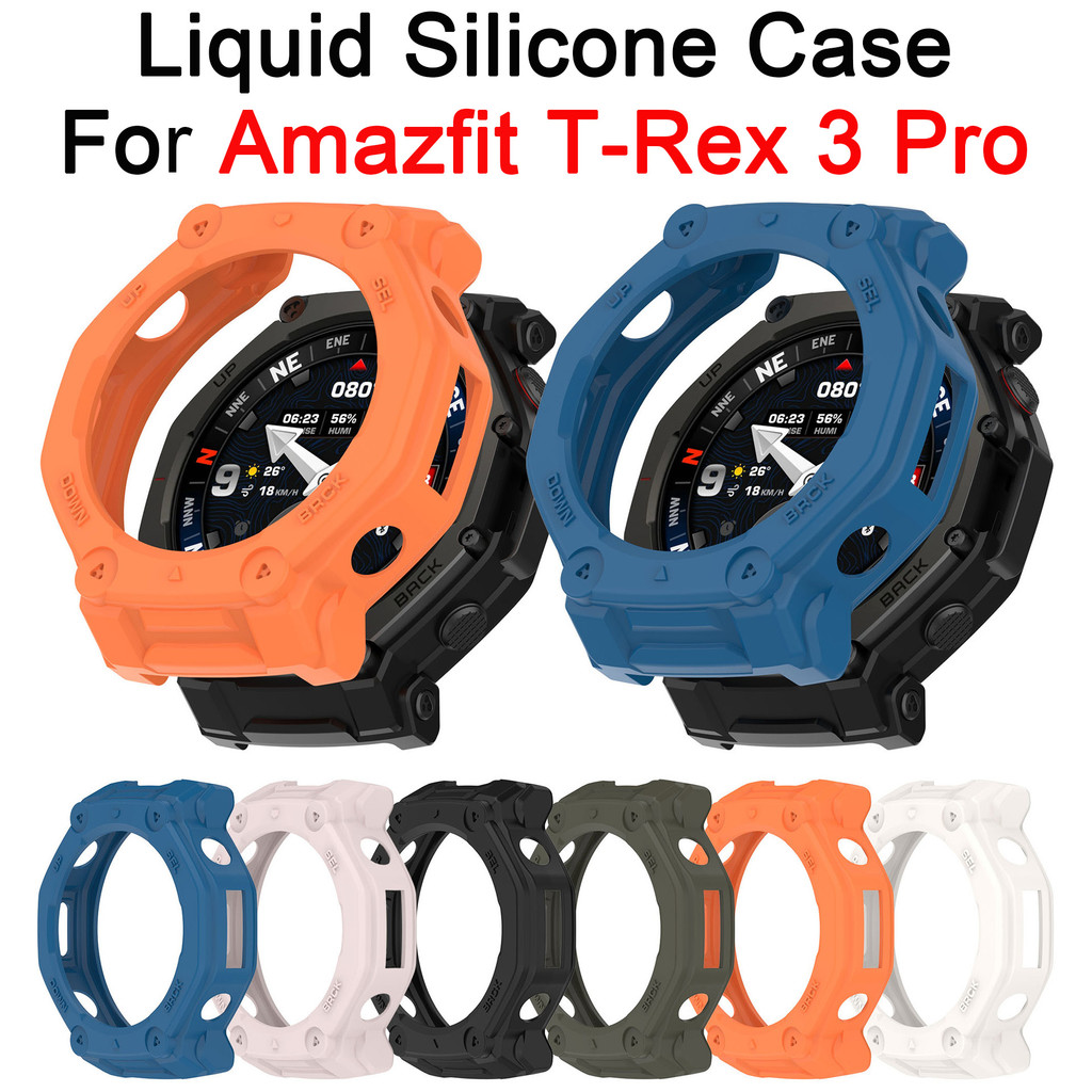 เคสซิลิโคนเหลวสําหรับ Amazfit T-Rex 3 Pro Hollow Out Silicone Shell Watch ฝาครอบป้องกันเกราะป้องกันการตก
