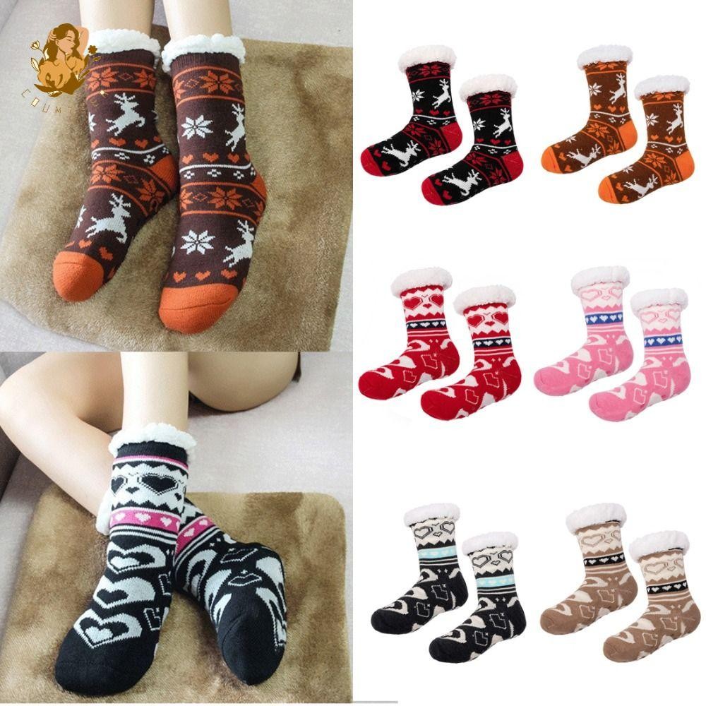 BACKSTAGE Thermal Socks, Fuzzy Soft Floor Slippers Sock, Funny Thick Velvet Non Slip Floor Socks Sle